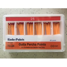 Штифти гутаперчиві Endo Points T0.04 #25, 60шт. Штифти гутаперчиві Endo Points T0.04 #25, 60шт.
