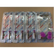Файли CICADA Niti Endodontic files Blue 02/12 (поліконус) набір, 25 мм, 6 шт. / Упак.