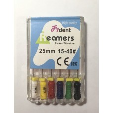 Файли Flydent NITI Reamers 25 mm. #15-40 6 шт. нікель-титан